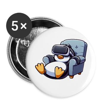 Penguin Virtual Reality Gamer Gamer Chill - Buttons small 1''/25 mm (5-pack) - white - Front