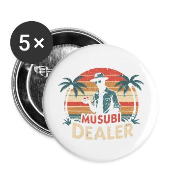 Musubi Dealer - Buttons small 1''/25 mm (5-pack) - white - Front
