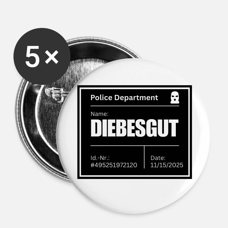 Mugshot - Buttons small 1''/25 mm (5-pack) - white