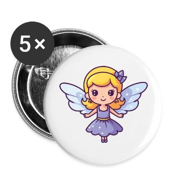 Fairy Sweet Baby Fairy Tale - Buttons small 1''/25 mm (5-pack) - white - Front