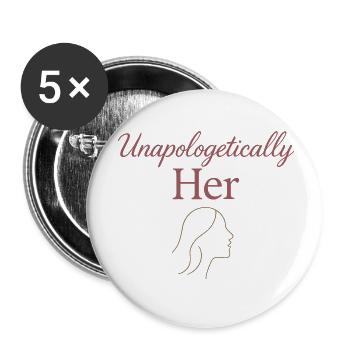 Style de vie féminin élégant, doux - Lot de 5 petits badges (25 mm) - blanc - Devant