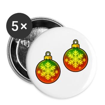 Christmas Ball Snowflake Ornament Ball - Buttons small 1''/25 mm (5-pack) - white - Front