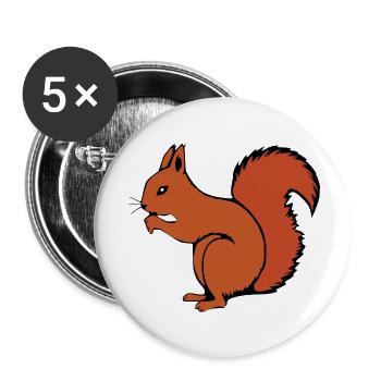 Eichhörnchen Geschenk Weihnachten - Buttons klein 25 mm (5er Pack) - Weiß - Vorne
