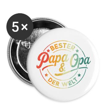 Opa Vatertagsgeschenk Ideen Papa Daddy Vatertag - Buttons klein 25 mm (5er Pack) - Weiß - Vorne