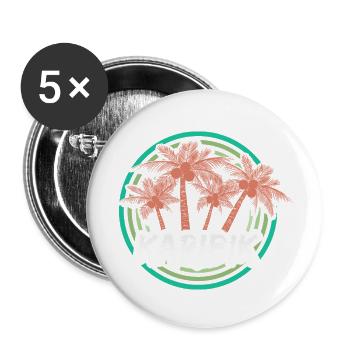 Vacances Caraïbes - Lot de 5 petits badges (25 mm) - blanc - Devant