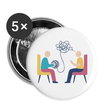 Psychotherapie – Mental Health Design - Buttons klein 25 mm (5er Pack) - Weiß - Vorne