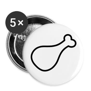 chicken thigh - Buttons small 1''/25 mm (5-pack) - white - Front