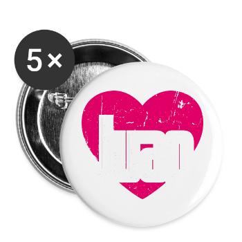 I Love Ivan Pinkes Herz Ich liebe Ivan - Buttons klein 25 mm (5er Pack) - Weiß - Vorne