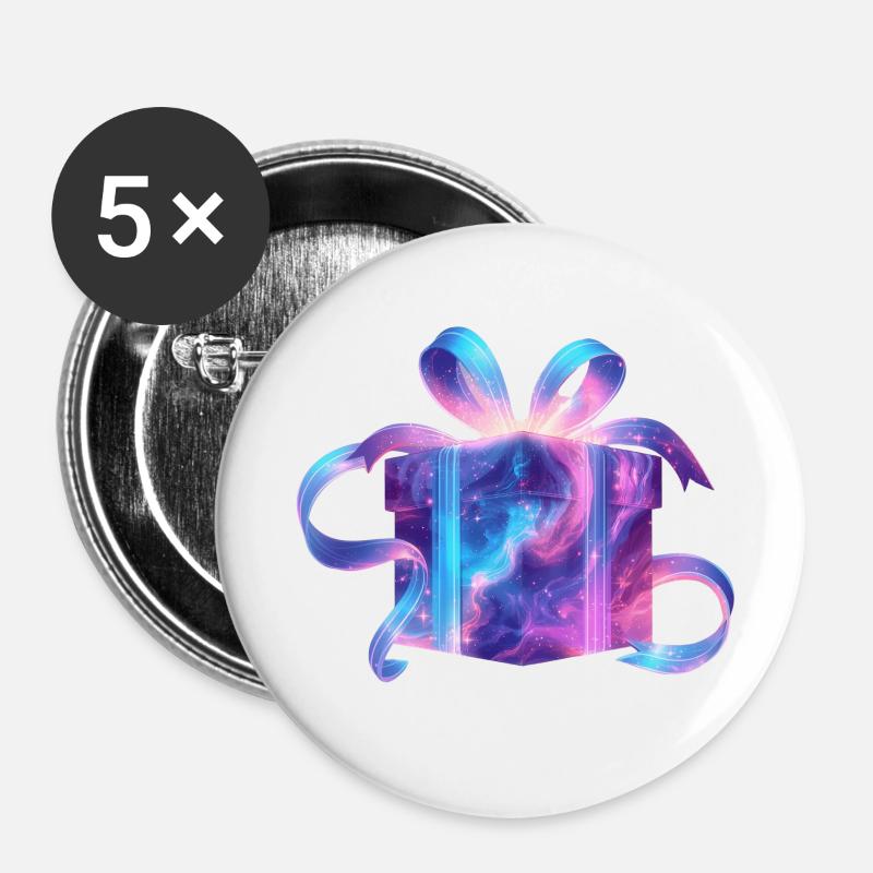 Ätherisches Galaxiegeschenk - Buttons klein 25 mm (5er Pack) - Weiß