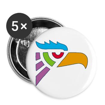 Tribal Eagle Head - Buttons small 1''/25 mm (5-pack) - white - Front