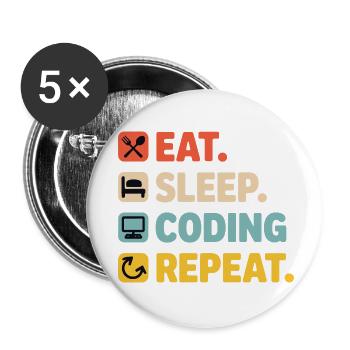 Programmer's Life Humor for Programmers - Buttons small 1''/25 mm (5-pack) - white - Front