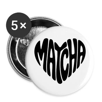 Matcha - Buttons klein 25 mm (5er Pack) - Weiß - Vorne