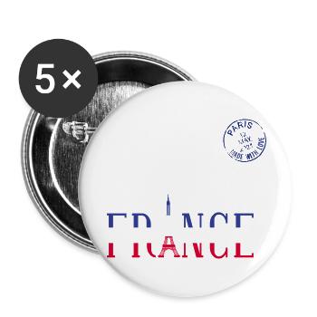 Paris City Style – Minimal Urban Design - Buttons klein 25 mm (5er Pack) - Weiß - Vorne
