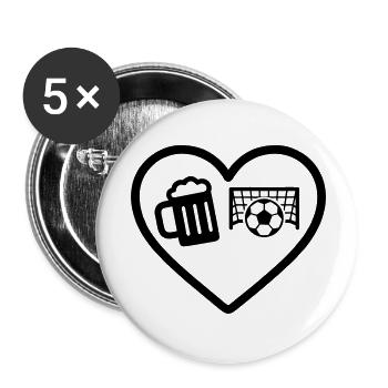 Herzkalziumbier - Buttons klein 25 mm (5er Pack) - Weiß - Vorne