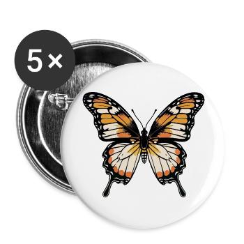 Lebendige Schmetterlingsfarben - Buttons klein 25 mm (5er Pack) - Weiß - Vorne