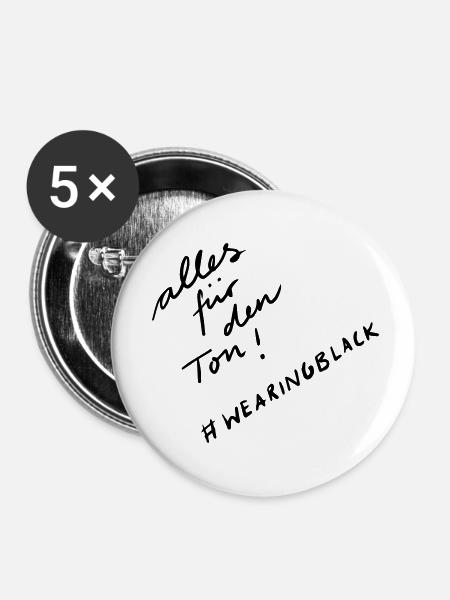 Alles für den Ton - Buttons klein 25 mm (5er Pack) - Weiß