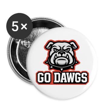 Go Dawgs Bulldog Head Football Fan Design - Buttons small 1''/25 mm (5-pack) - white - Front