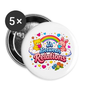 In Between Relations Cute Couple Theme - Buttons small 1''/25 mm (5-pack) - white - Front