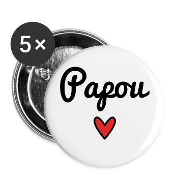 PAPUAN. DAD. FATHER'S DAY. HAPPY FATHER'S DAY - Buttons small 1''/25 mm (5-pack) - white - Front