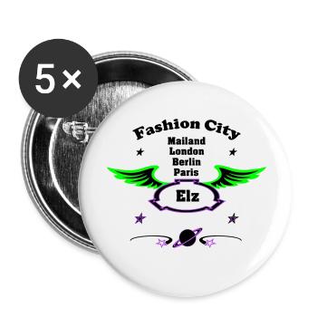 Fashion_City - Buttons klein 25 mm (5er Pack) - Weiß - Vorne