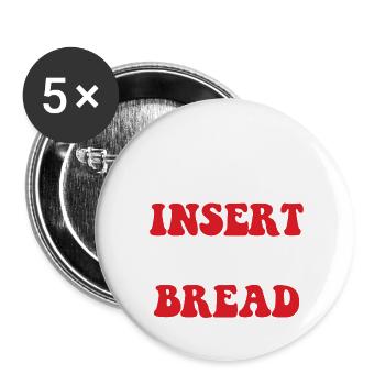 Insérer Pain au fromage Pizza Lover Humour italien - Lot de 5 petits badges (25 mm) - blanc - Devant