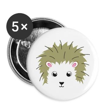 Süßes Igelgesicht Kawaii Faules DIY-Tierkostüm - Buttons klein 25 mm (5er Pack) - Weiß - Vorne