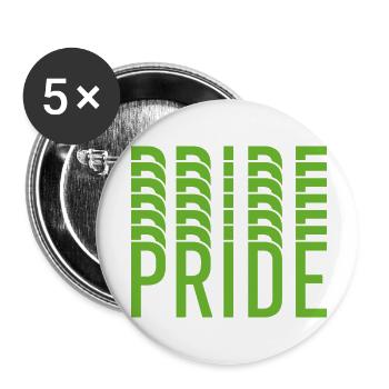 Conception du texte Lime Green Pride - Lot de 5 petits badges (25 mm) - blanc - Devant