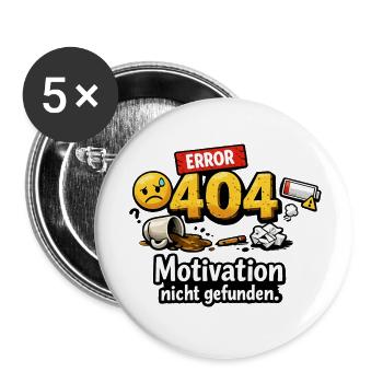 404 Erreur Motivation non trouvée - Lot de 5 petits badges (25 mm) - blanc - Devant