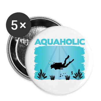 Diver Saying Design - Buttons small 1''/25 mm (5-pack) - white - Front