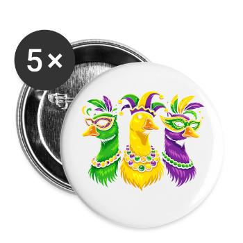 Karnevalstrio der Maskenvögel - Buttons klein 25 mm (5er Pack) - Weiß - Vorne