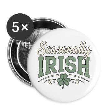 Seasonally Irish - Buttons small 1''/25 mm (5-pack) - white - Front