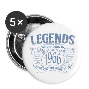 60e anniversaire Legends Qualification Premium Vintage 1966 - Lot de 5 petits badges (25 mm) - blanc - Devant