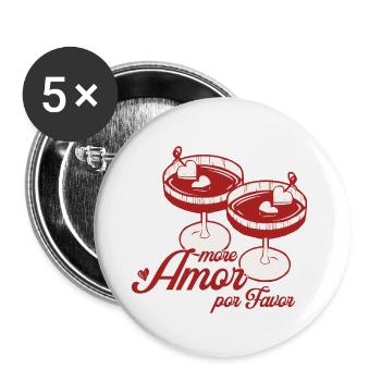 Amour en Verre Par Favor - Lot de 5 petits badges (25 mm) - blanc - Devant
