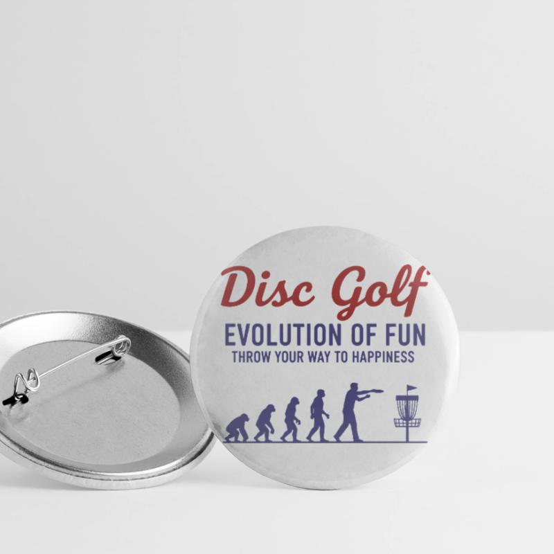 Disc Golf : Évolution du plaisir : lancez-vous Lot de 5 petits badges (25 mm)