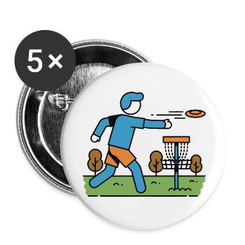 Disc Golf Flying Disc Golfer Disc Golf Basket - Buttons small 1''/25 mm (5-pack) - white - Front