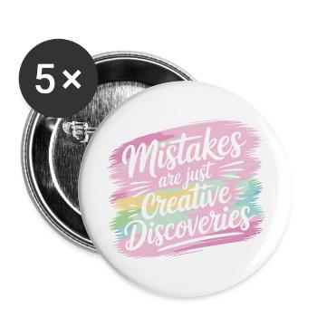 Creative Discoveries Motivation Design - Buttons klein 25 mm (5er Pack) - Weiß - Vorne