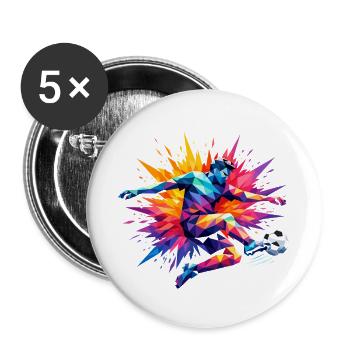 Lustiges Kind-Spieler-Humor-Fußballgeschenk - Buttons klein 25 mm (5er Pack) - Weiß - Vorne