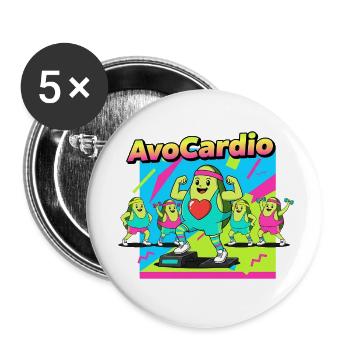 AvoCardio Fitness Avocado - Buttons small 1''/25 mm (5-pack) - white - Front