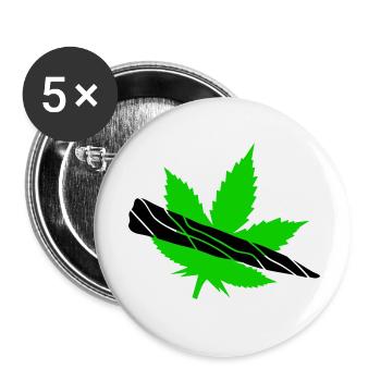 Grünes Blatt-Silhouette-Design - Buttons klein 25 mm (5er Pack) - Weiß - Vorne