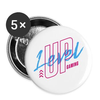 Neon Retro Gaming Logo 80er Vibe - Buttons klein 25 mm (5er Pack) - Weiß - Vorne