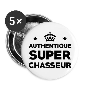 Authentischer Super Hunter - Buttons klein 25 mm (5er Pack) - Weiß - Vorne