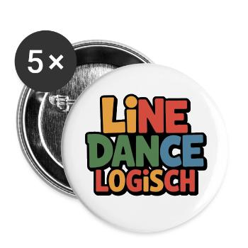 Line Dance Logisch - Buttons klein 25 mm (5er Pack) - Weiß - Vorne