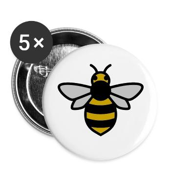 Biene Insekt Cartoon - Buttons klein 25 mm (5er Pack) - Weiß - Vorne
