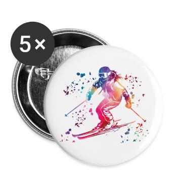Alpine skiing Winter sports Nordic skiing - Buttons small 1''/25 mm (5-pack) - white - Front