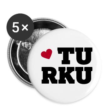 LoveTurku - Buttons small 1''/25 mm (5-pack) - white - Front