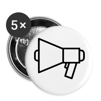 Megaphone Speaker Protest - Buttons small 1''/25 mm (5-pack) - white - Front