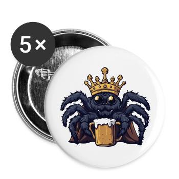 Tarantula Bier König - Buttons klein 25 mm (5er Pack) - Weiß - Vorne