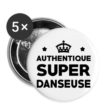 Authentic super dancer - Buttons small 1''/25 mm (5-pack) - white - Front