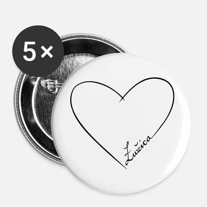 ŁUŽICA ♡ - Buttons small 1''/25 mm (5-pack) - white