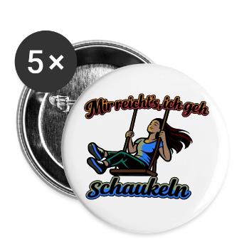 Mir reichts ich geh schaukeln Spruch - Buttons klein 25 mm (5er Pack) - Weiß - Vorne